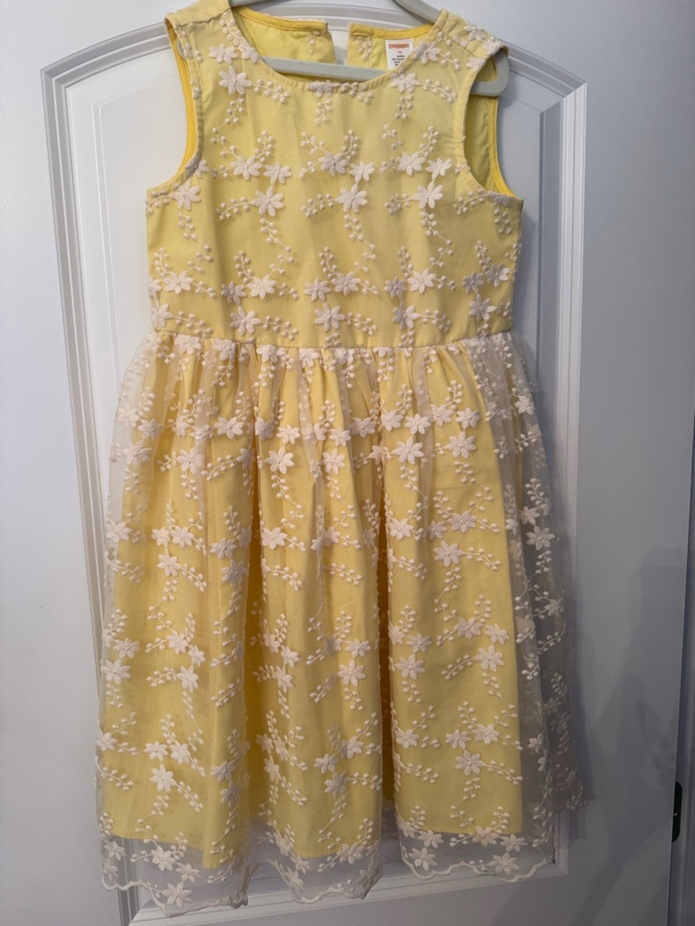 Girls Gymboree Yellow Floral Lace Overlay Party Dress